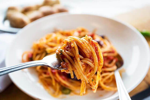 Photo of spaghetti, taken by a professional food photographer